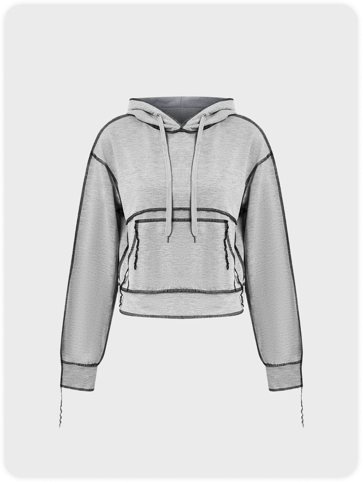 Y2K Casual Gray Top Hoodie & Sweatshirt