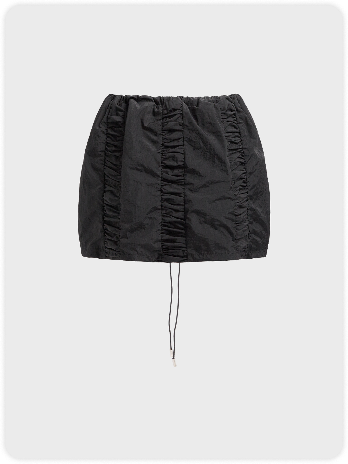 Wrinkled Plain Short Parachute Skirt