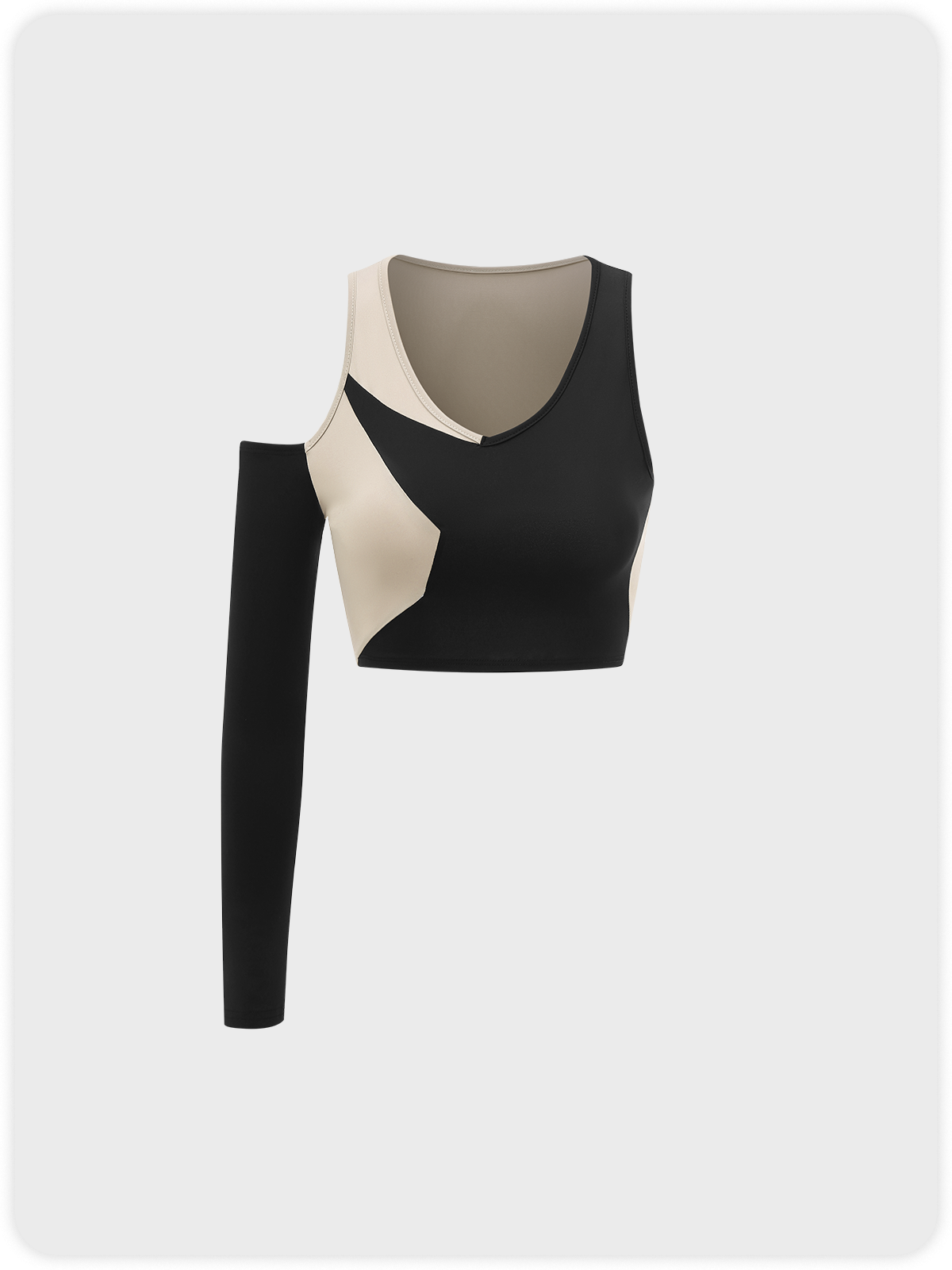 Y2K Black Color Block Asymmetrical Design Top Women Top