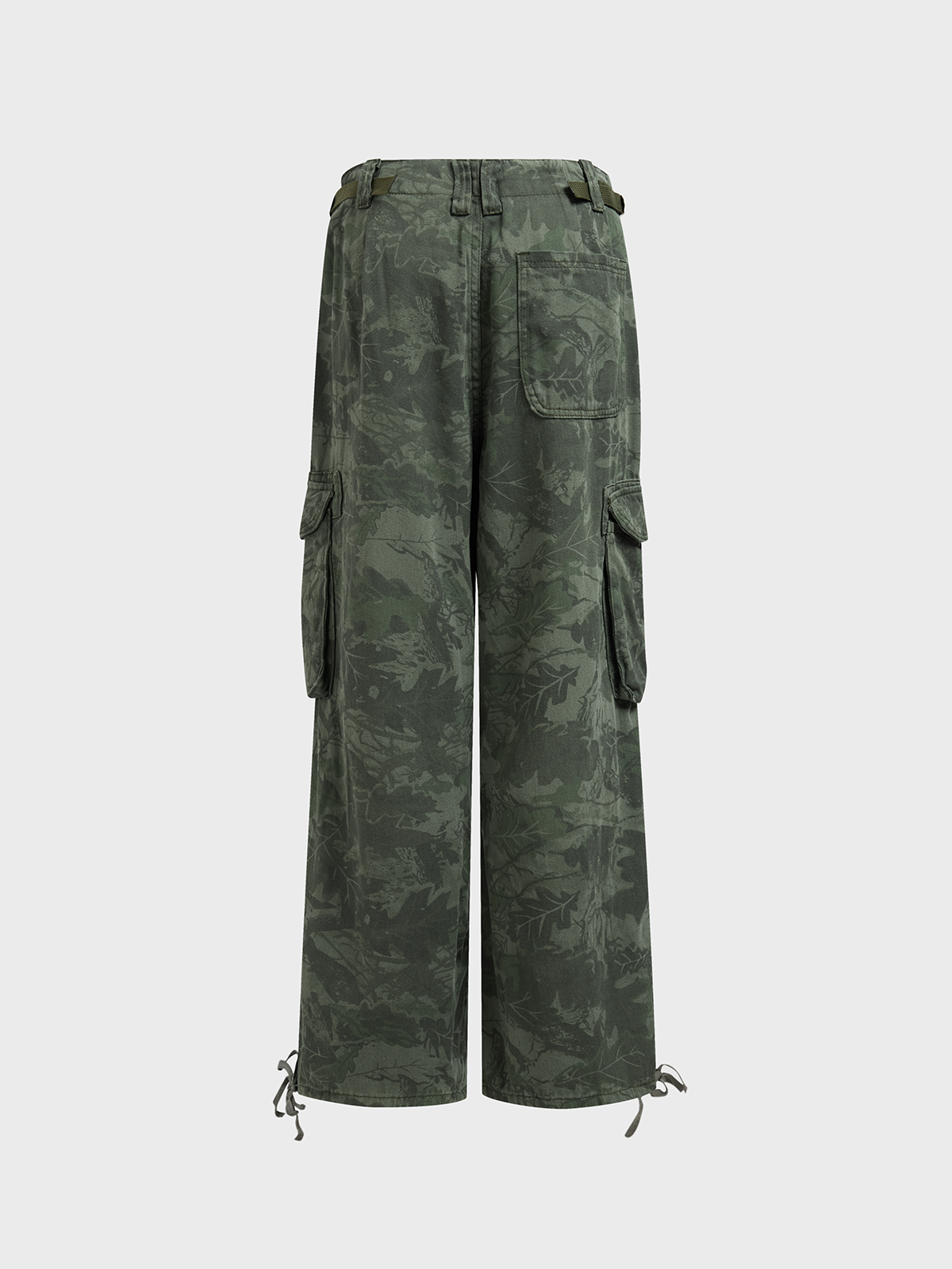 Cotton Camo Pocket Straight Cargo Pants