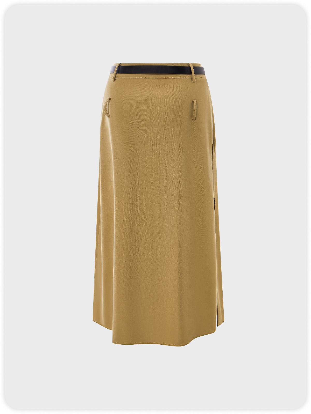 Street Khaki Pockets Split Bottom Skirt