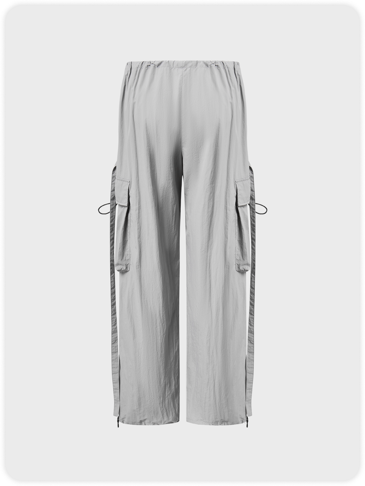 Removable Straps Pockets Plain Wide Leg Pants