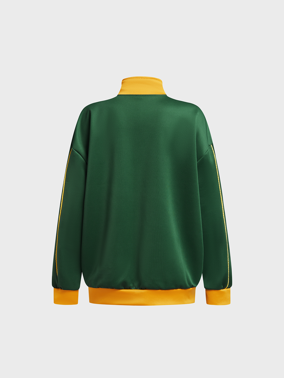 Brasil Stand Collar Color Block Long Sleeve Sweatshirt