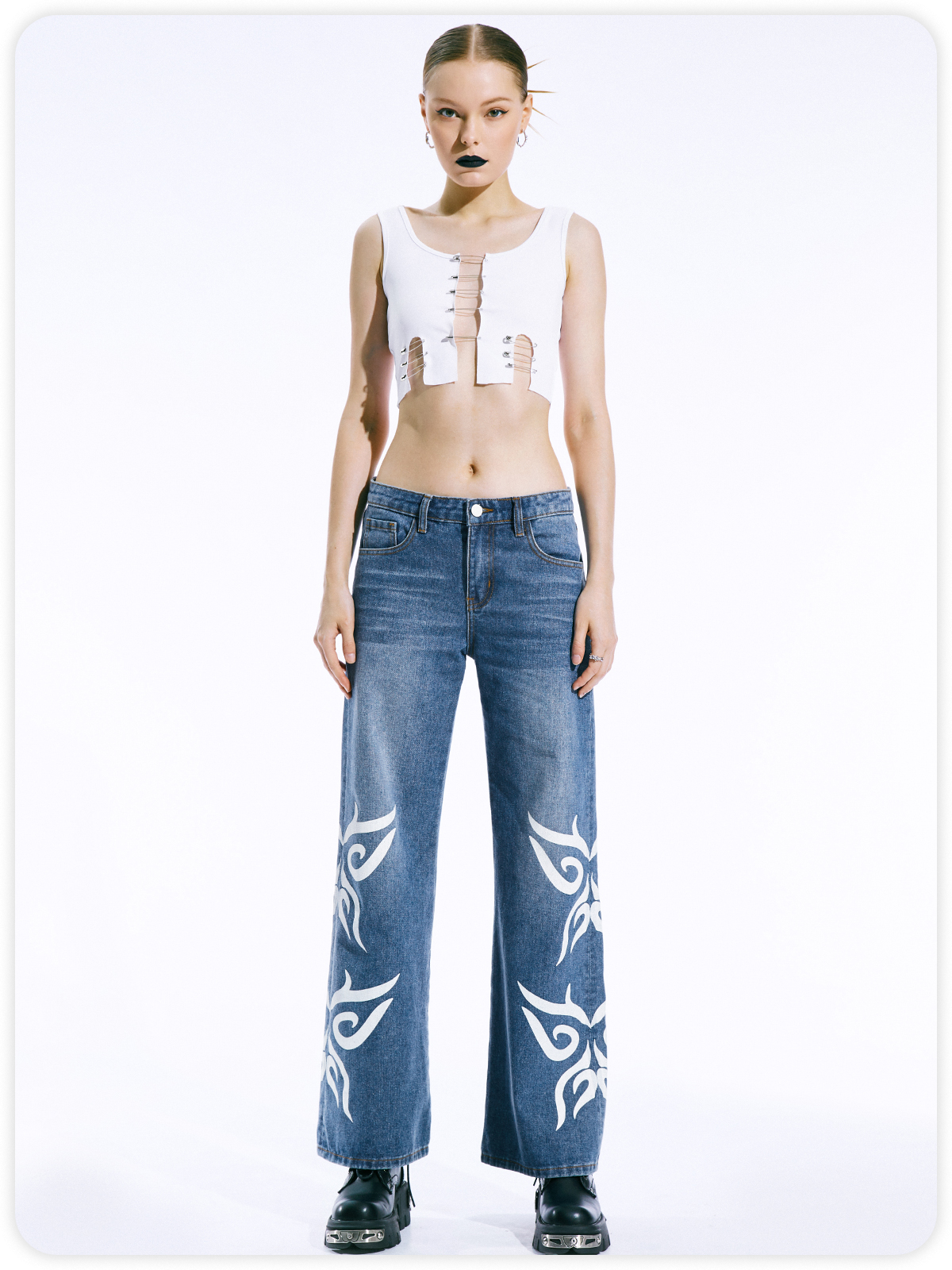 Y2K White Cut Out Clip Top Tank Top & Cami