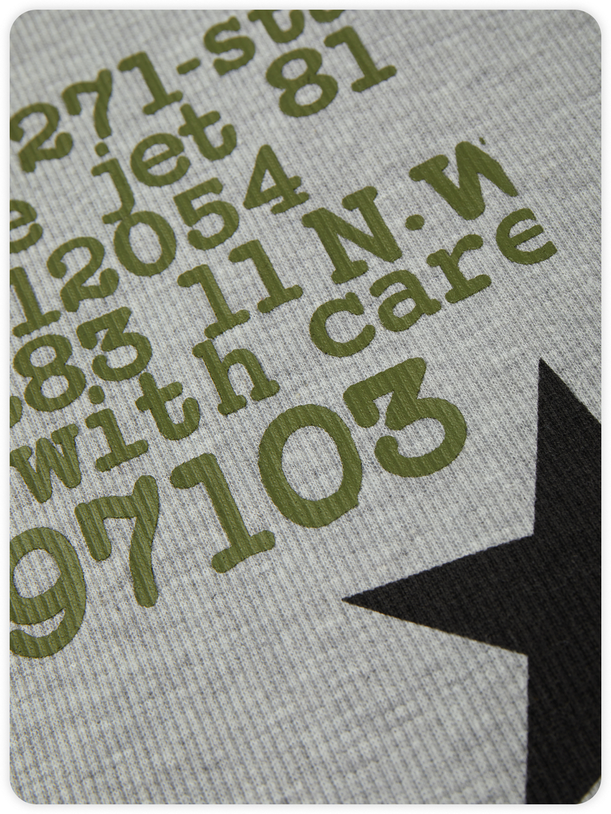 Y2K Gray Letter Star Top T-Shirt