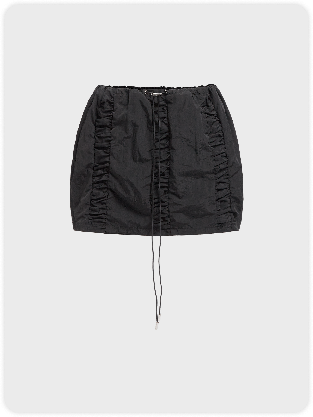 Wrinkled Plain Short Parachute Skirt