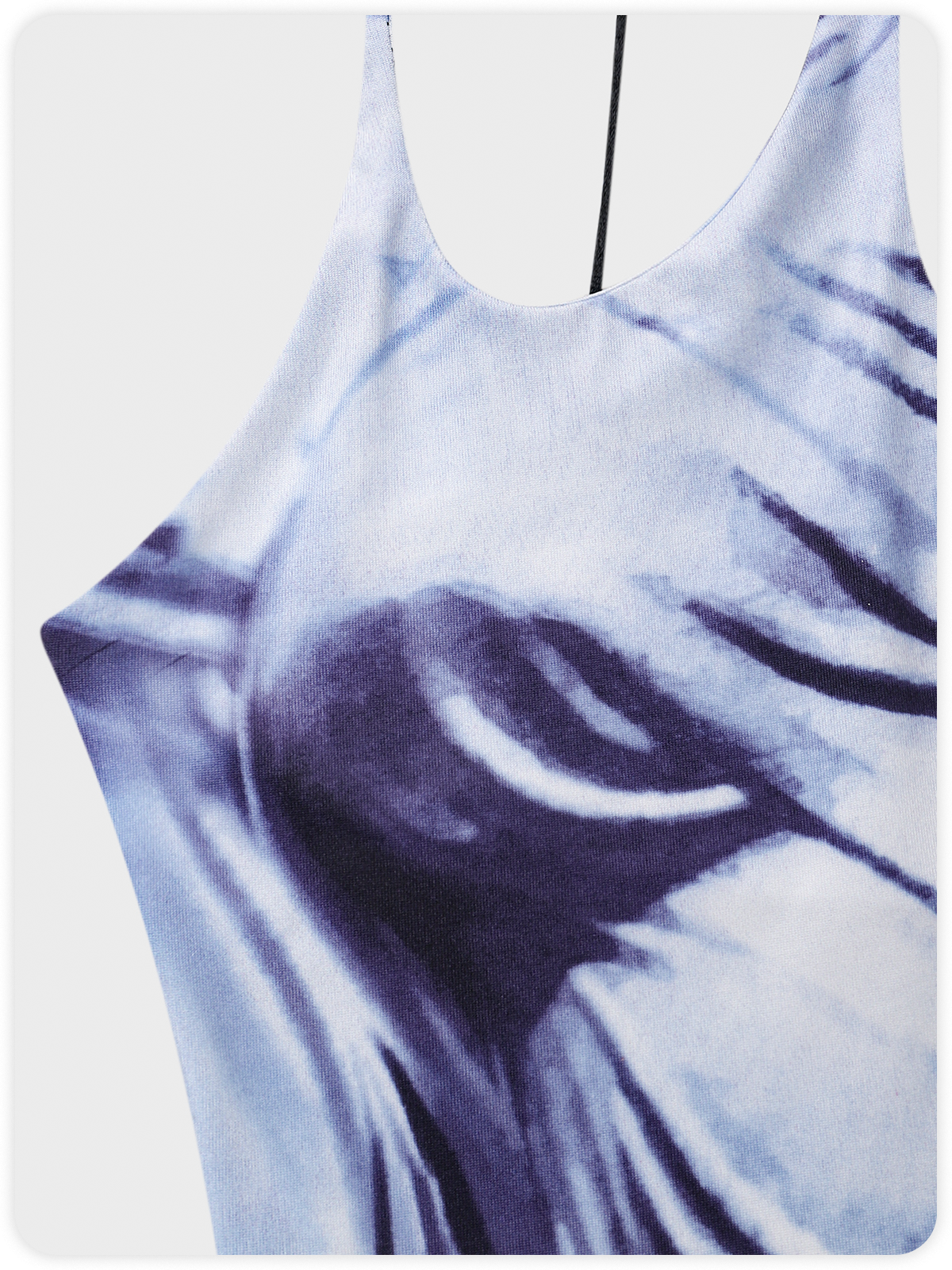 Y2k Blue Body print Asymmetrical design Top Tank Top & Cami