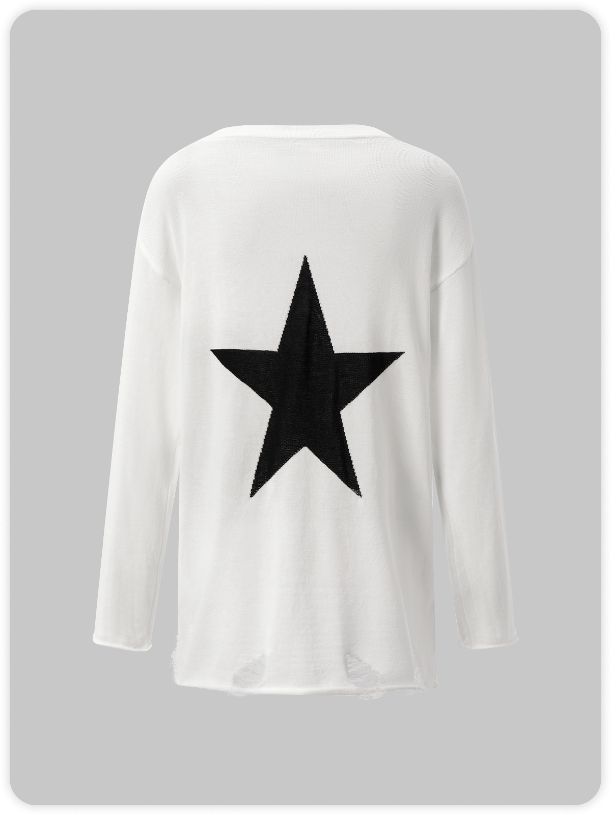 Y2K White Star Cut Out Top Sweater