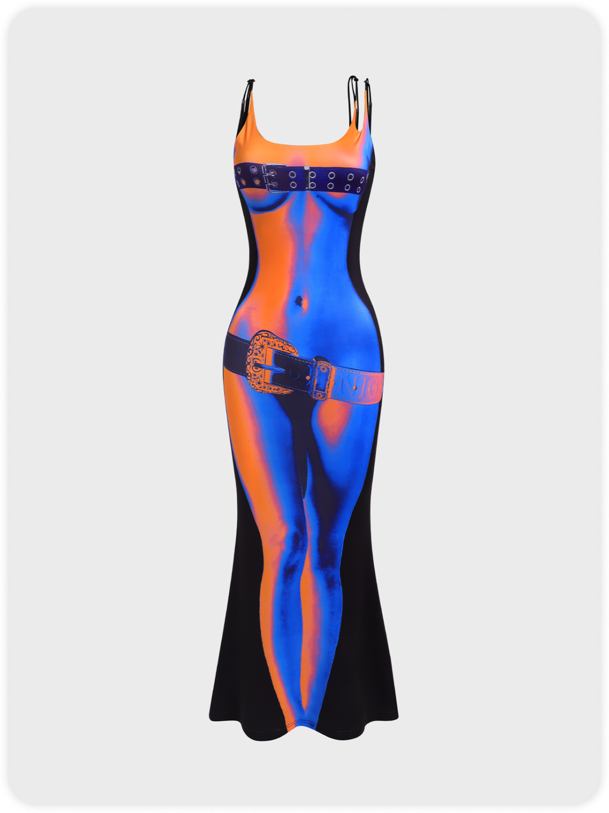 Edgy Multicolor Body print Dress Midi Dress