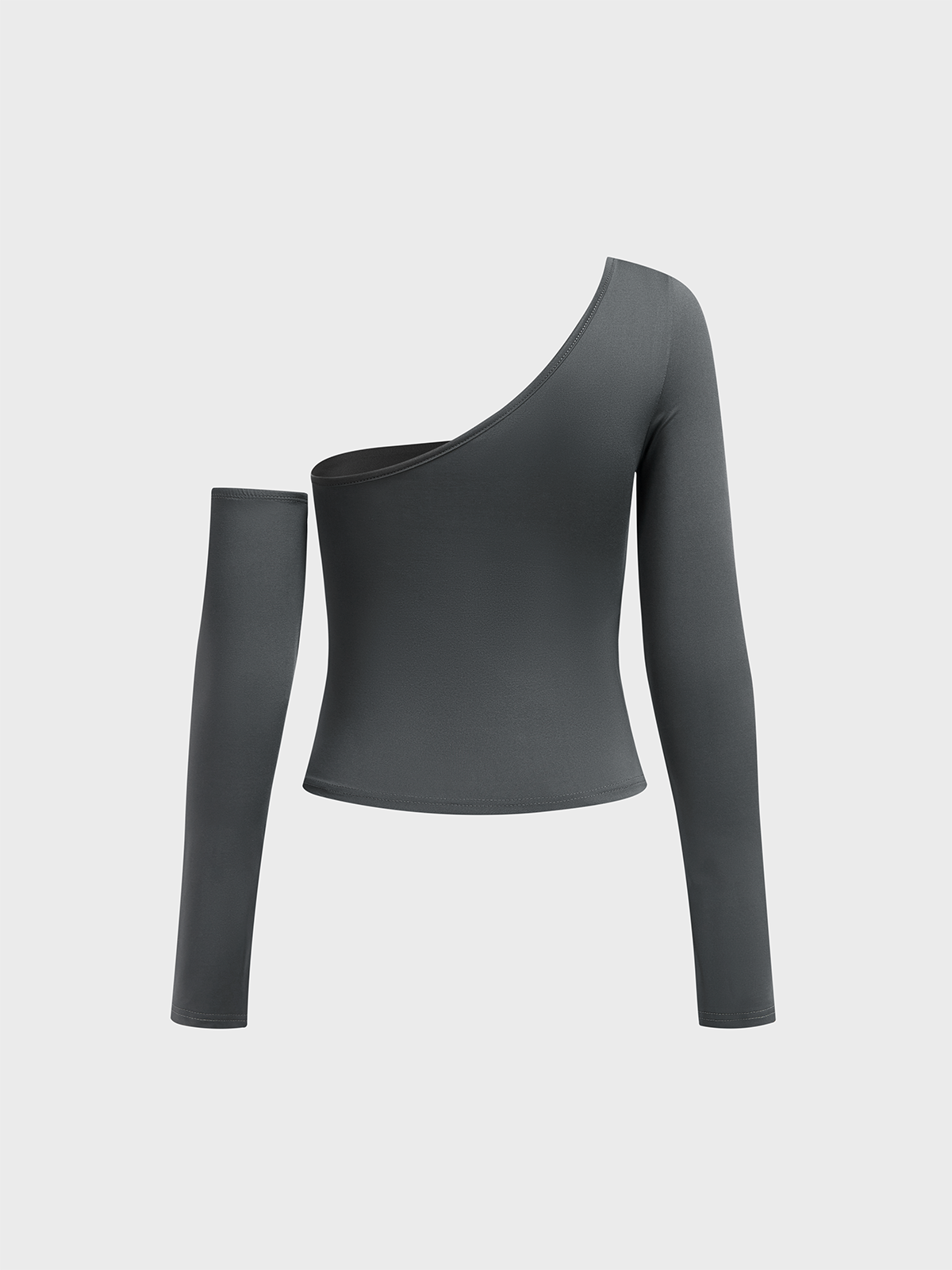 Knitted One Shoulder Cut Out Plain Top