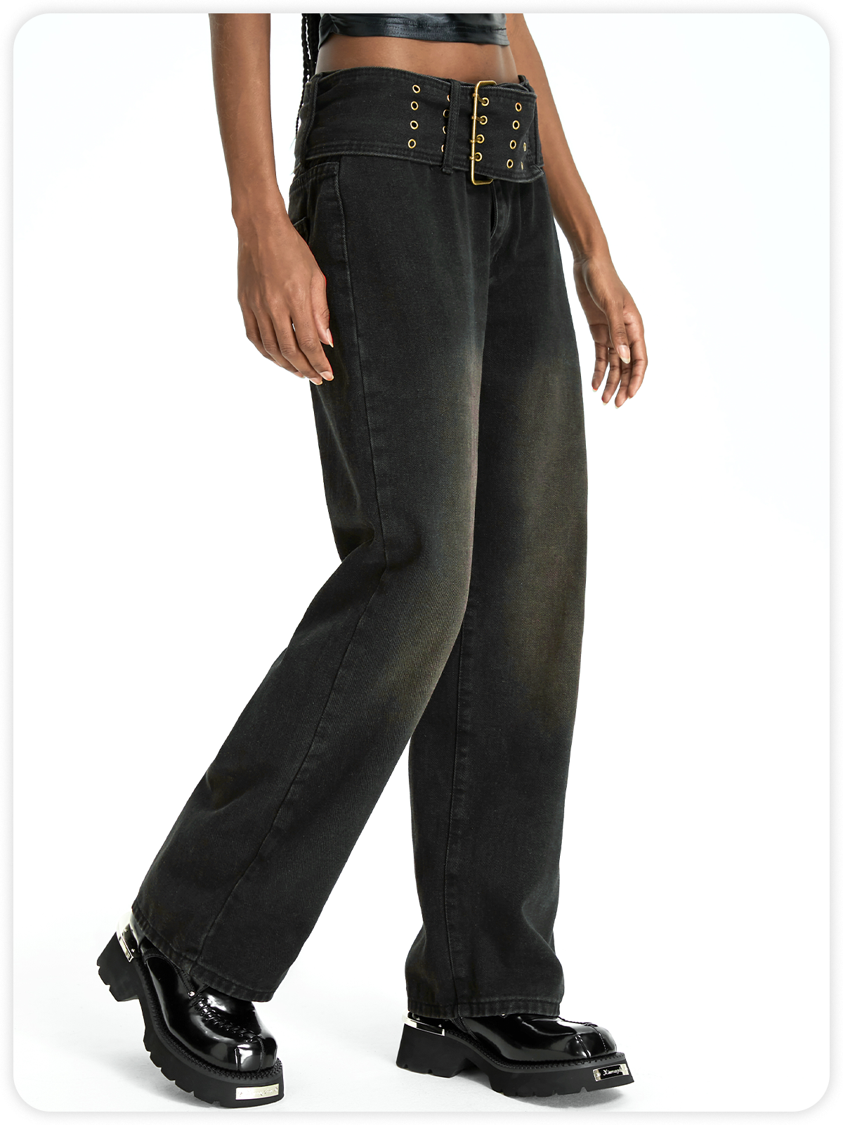 Y2k Black Bottom Jeans