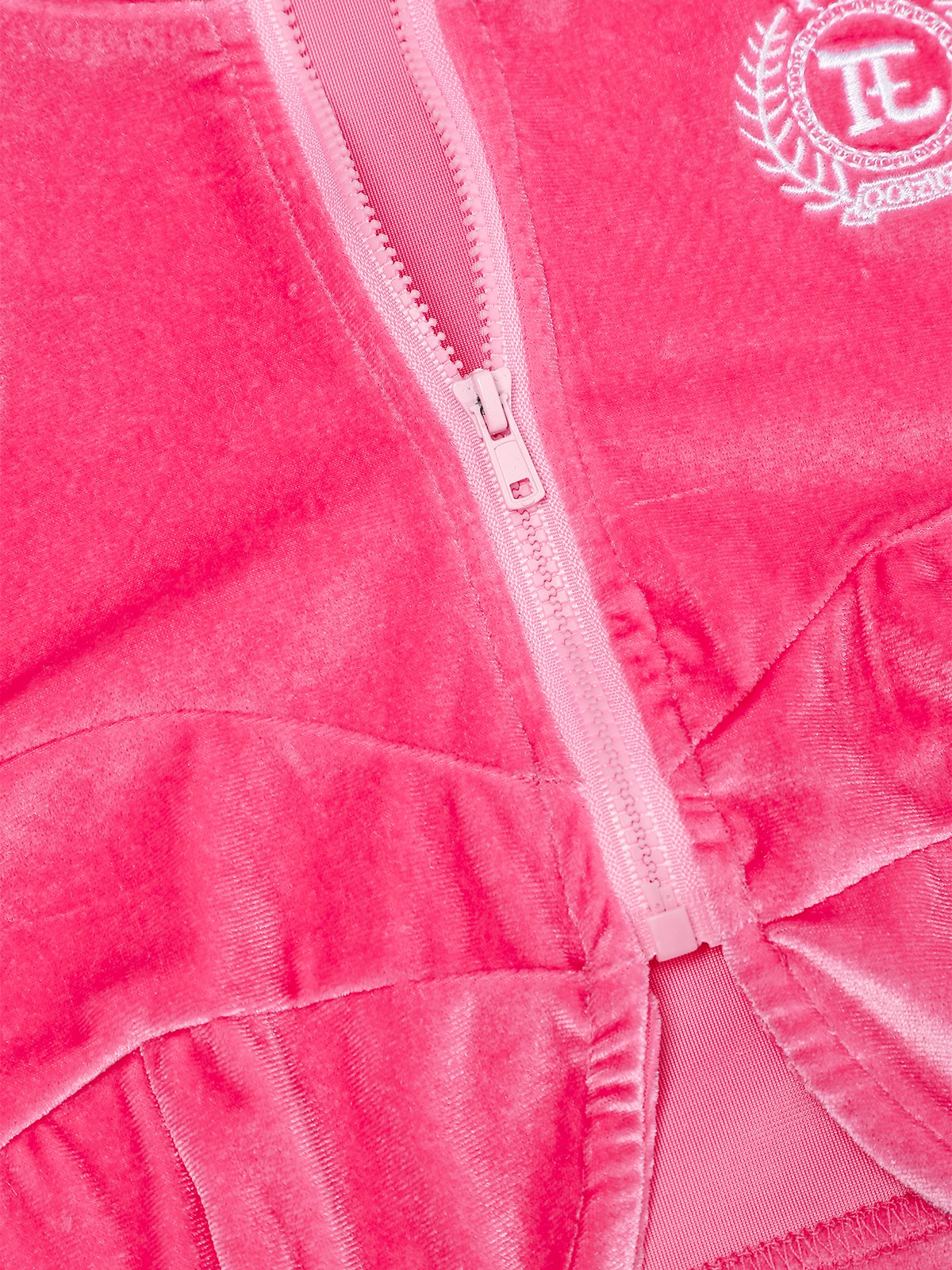 Y2K Fashion Pink Velvet Zipper Top Hoodie & Sweatshirt