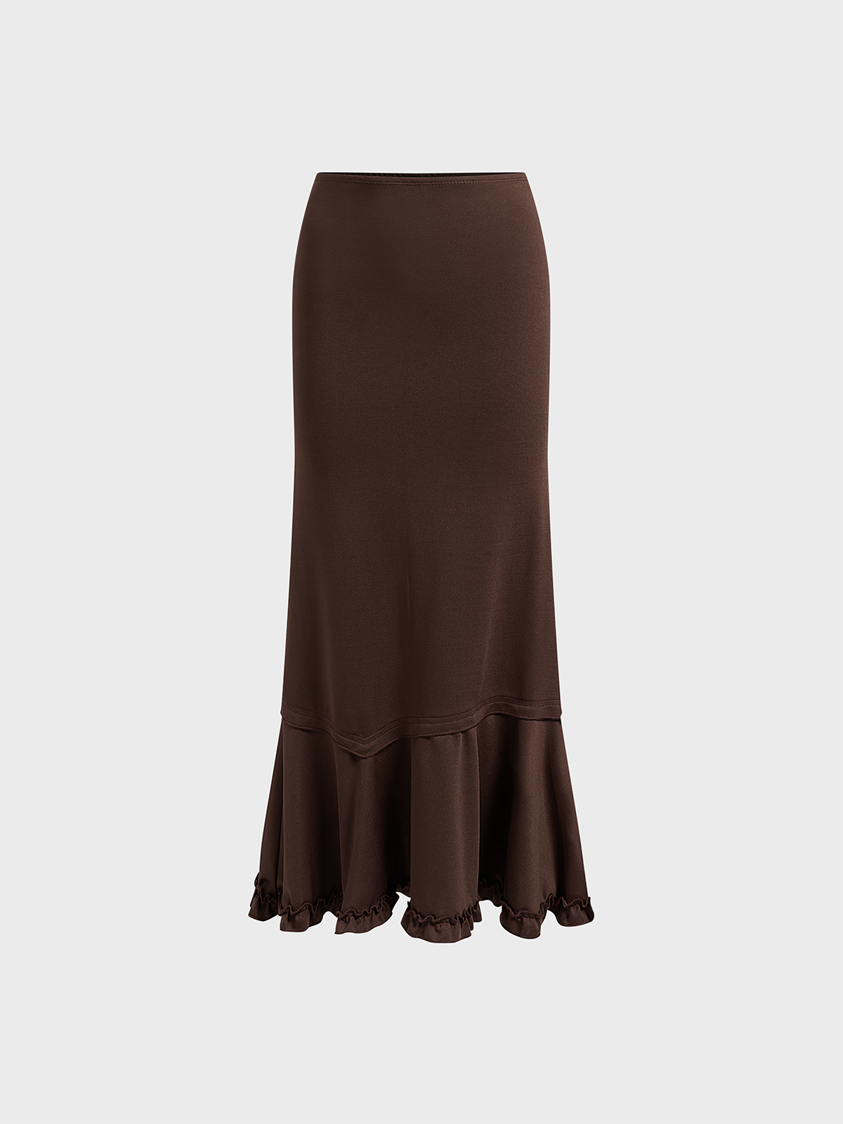 Ruffles Plain Maxi Skirt