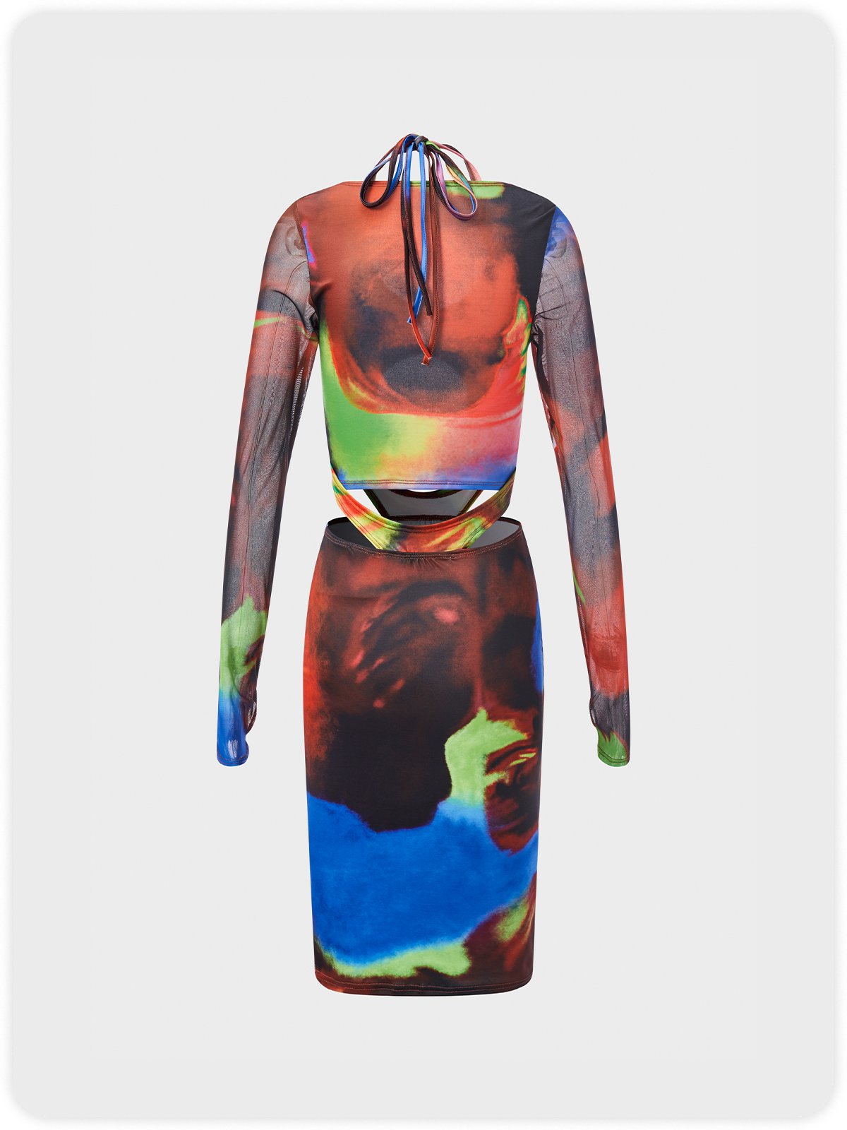 Fashion Multicolor Dress Midi Dress