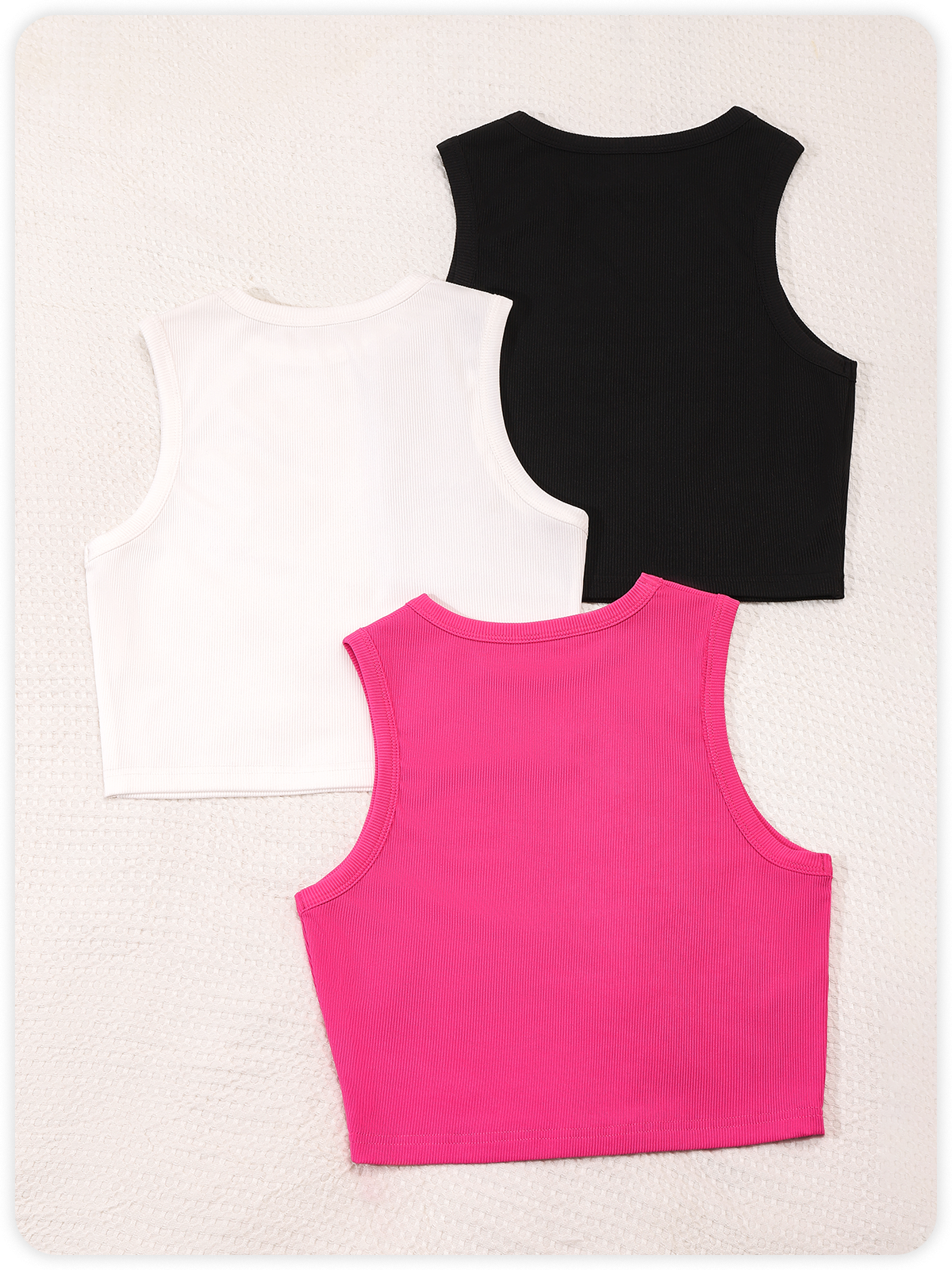 Three-Piece Set Y2K Cut Out Asymmetrical Design Top Tank Top & Cami