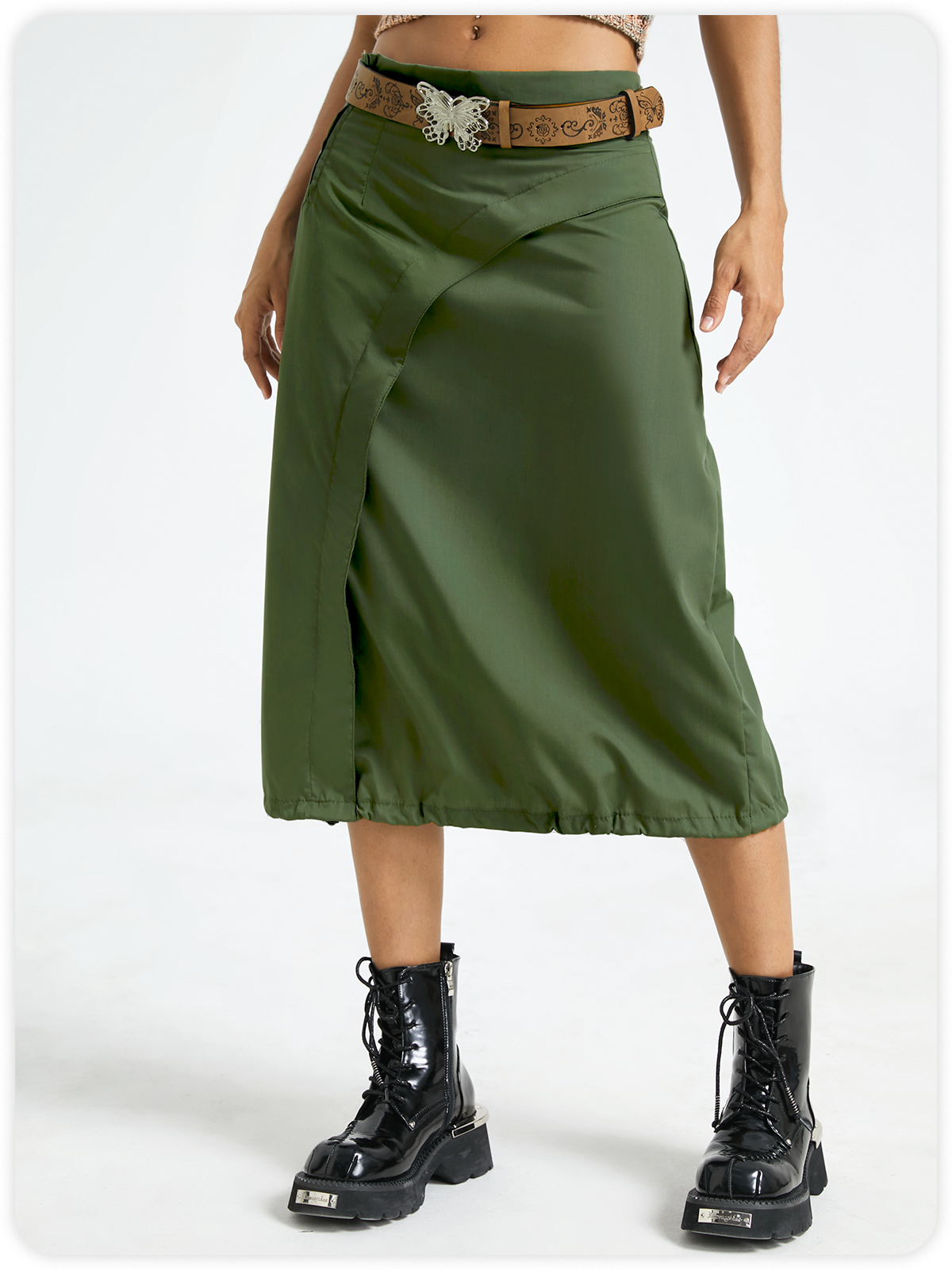 Cotton Plain Maxi Parachute Skirt