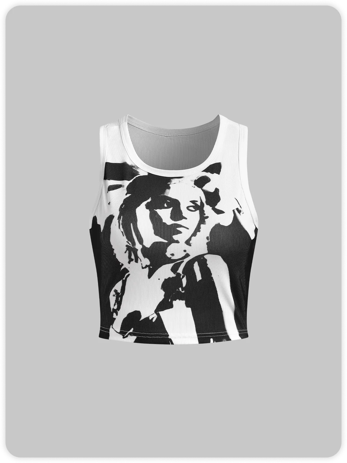 Figure Basic Crew Neck Figure Tank Top