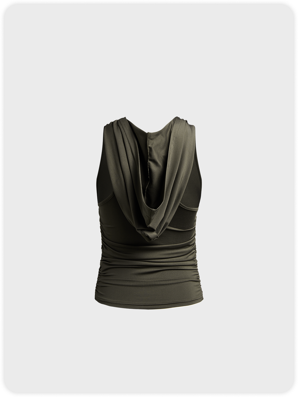 Jersey Cut Out Hoodie Plain Sleeveless Shirt