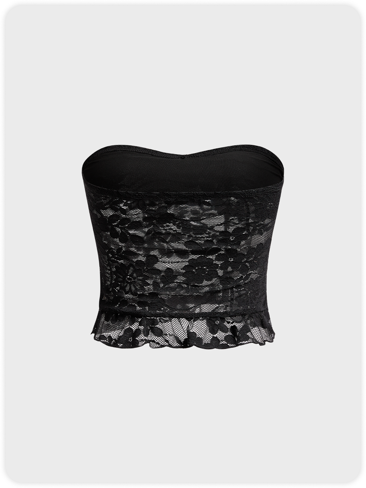 Street Black Lace Double layer Top Women Top