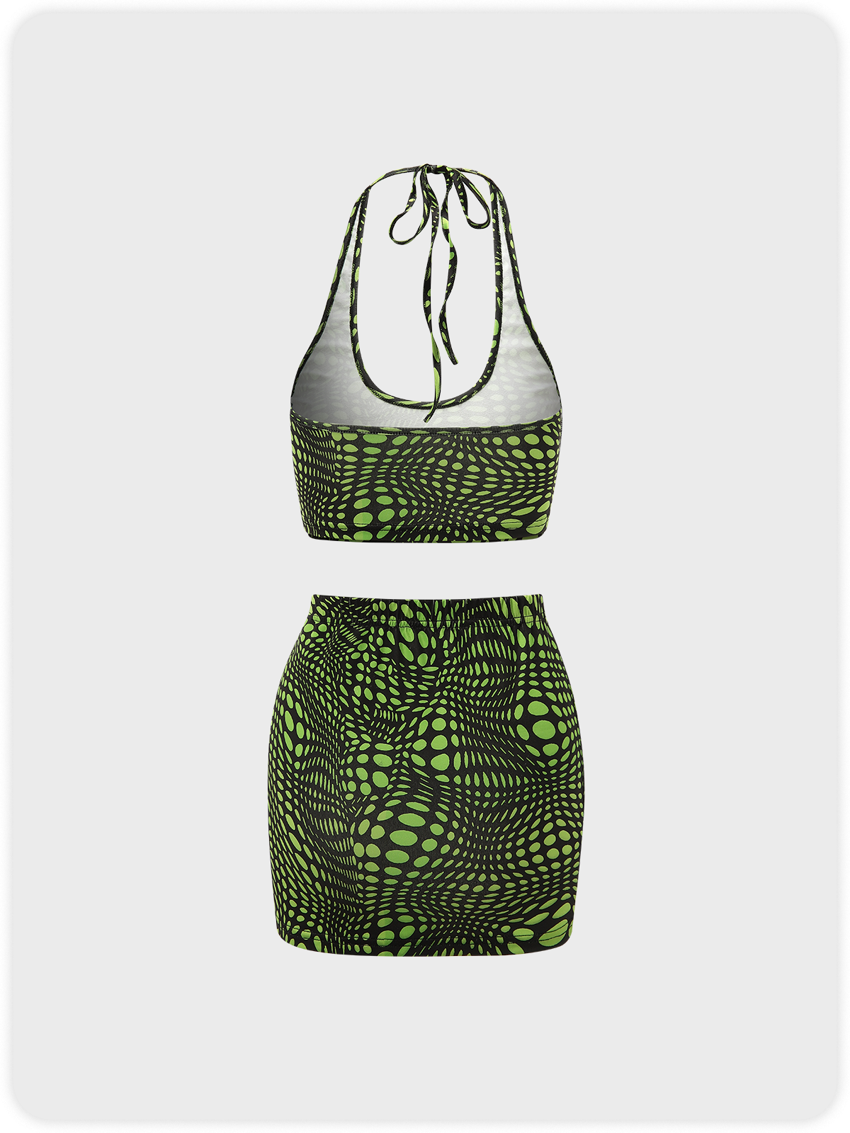 Y2K Green Polka Dot Two-Piece Set