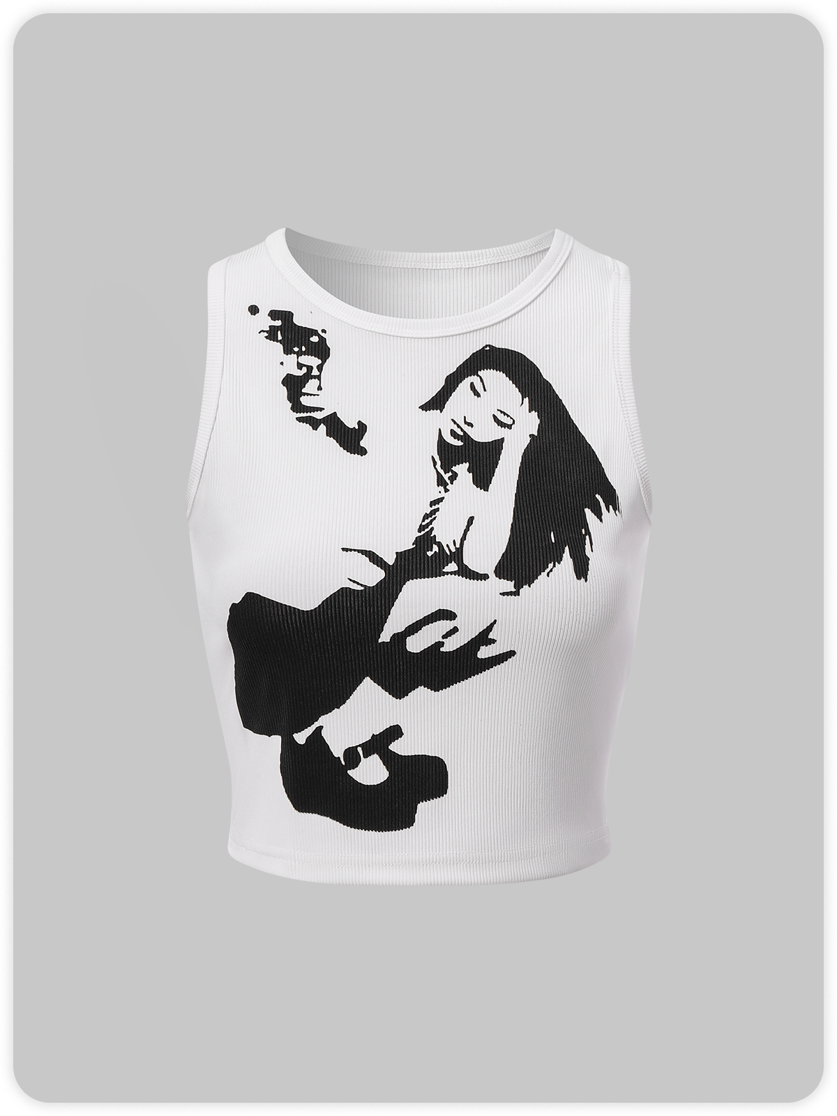 Y2K White Figure Back To School Top Tank Top & Cami