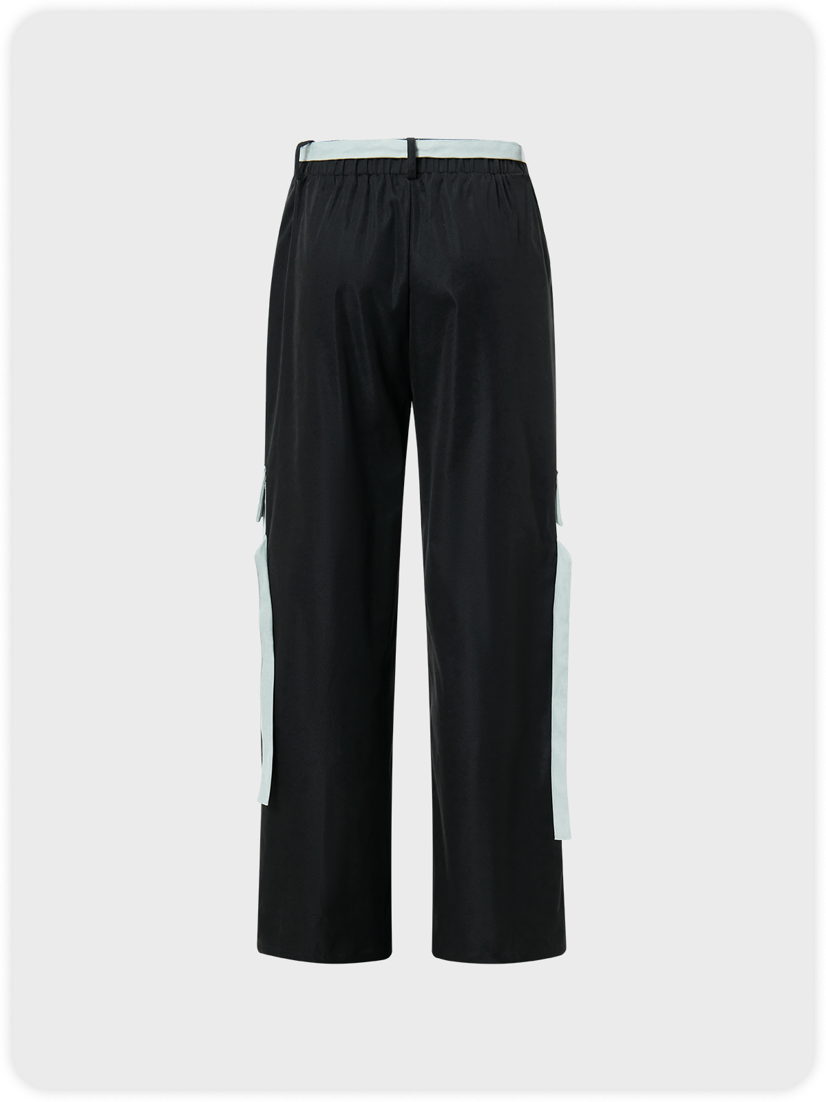 Street Black Cargo Pockets Color Block Bottom Pants