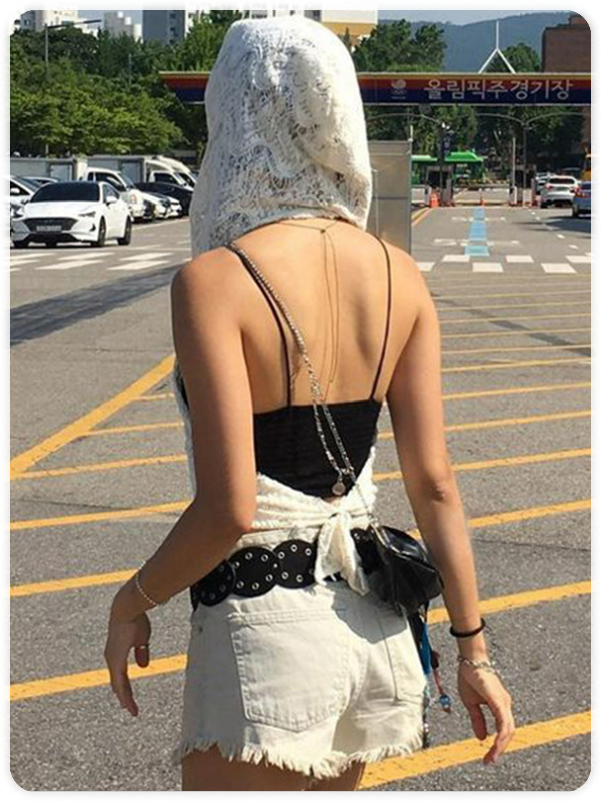 Lace Backless Hoodie Plain Sleeveless Shirt