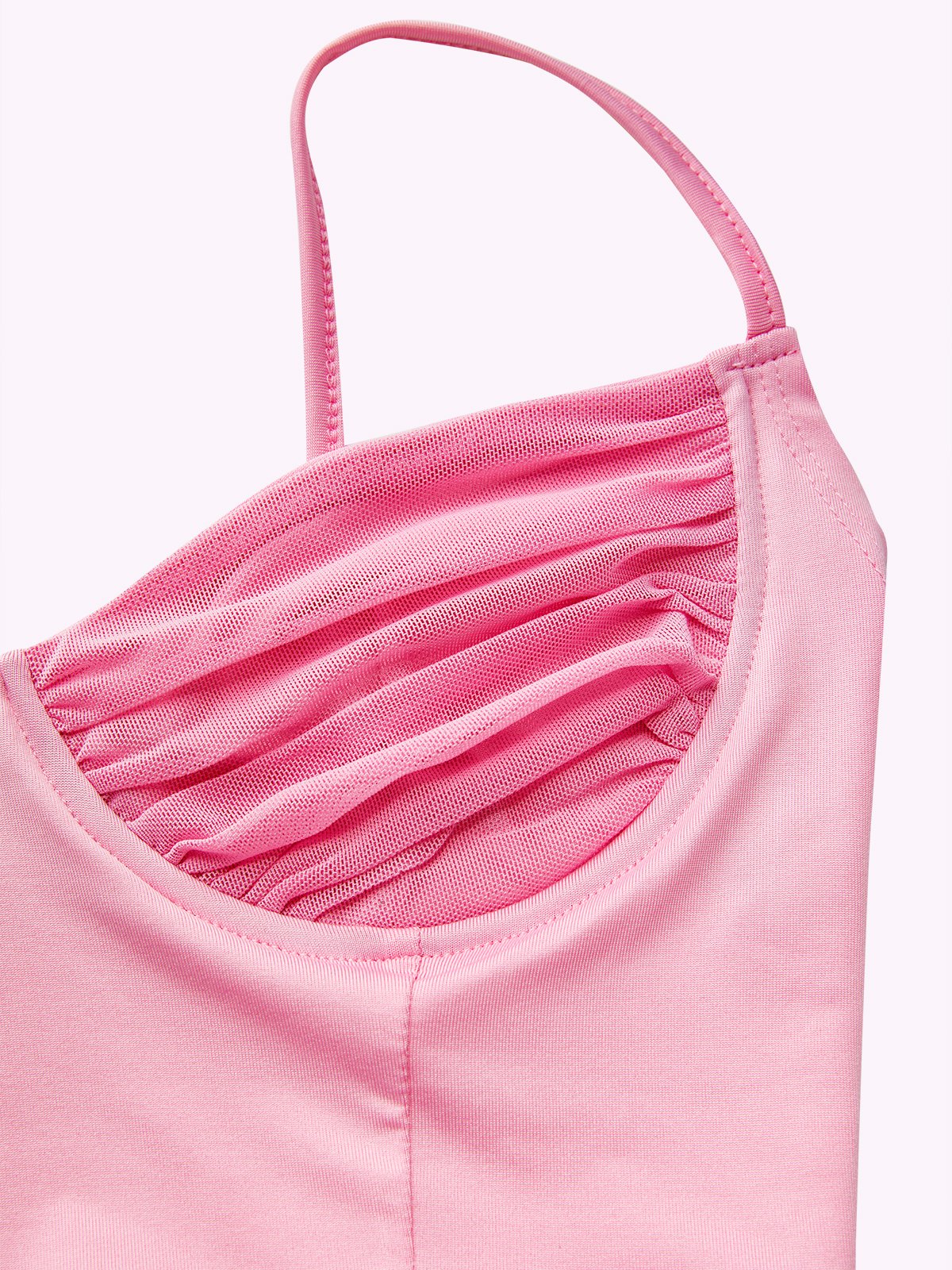 Y2K Fashion Pink Mesh Spaghetti Strap Top Women Top