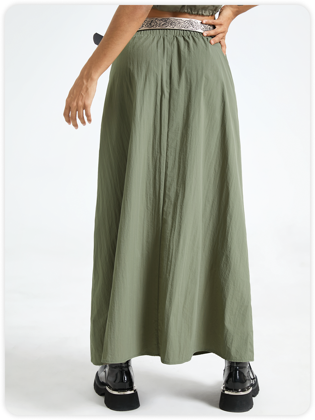 Plain Maxi Parachute Skirt