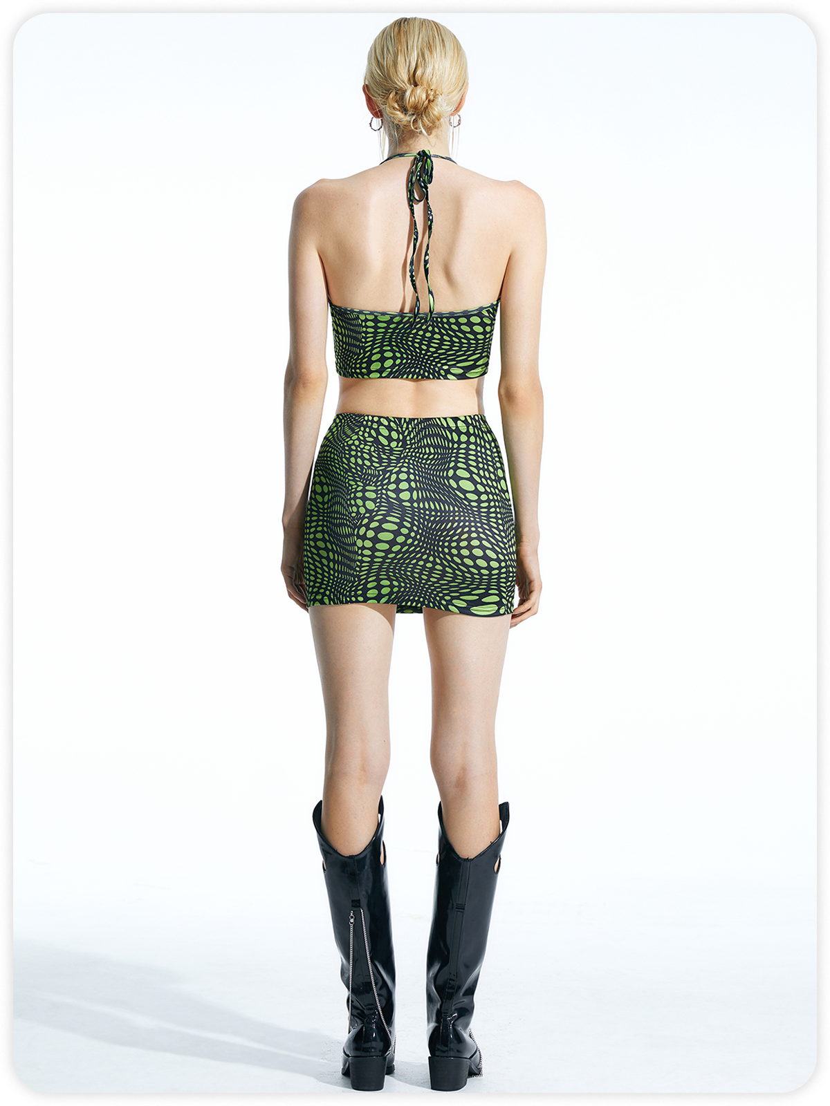 Y2K Green Polka Dot Two-Piece Set