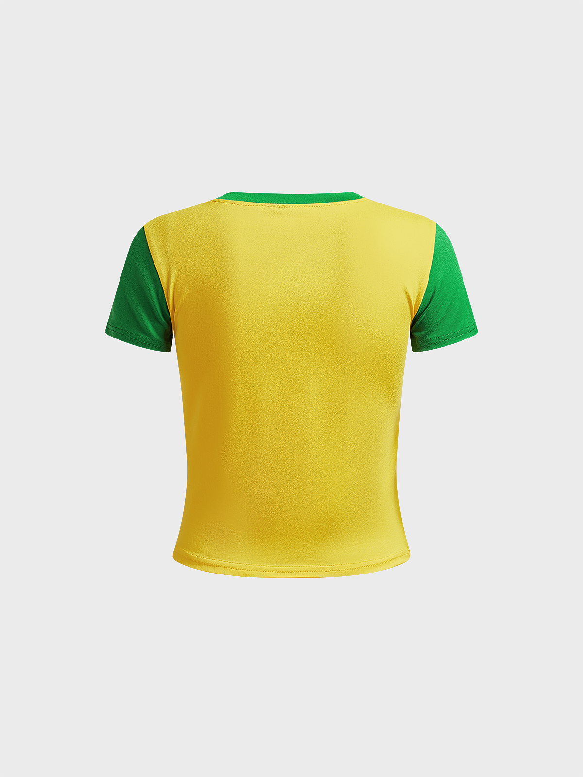 Brasil Crew Neck Color Block Short Sleeve T-Shirt