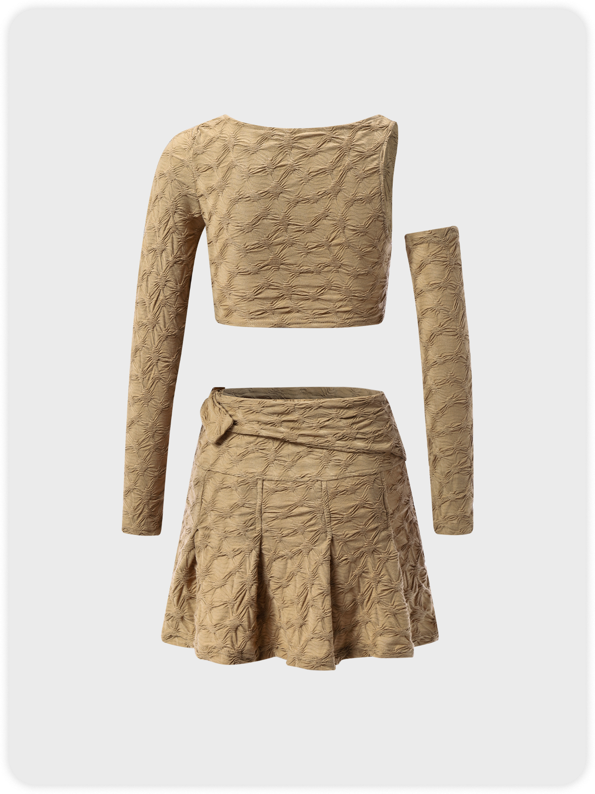 Y2K Casual Khaki Two-Piece Set