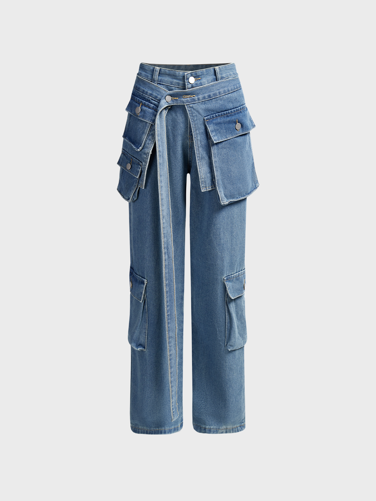 Denim Plain Cargo Pants Jeans