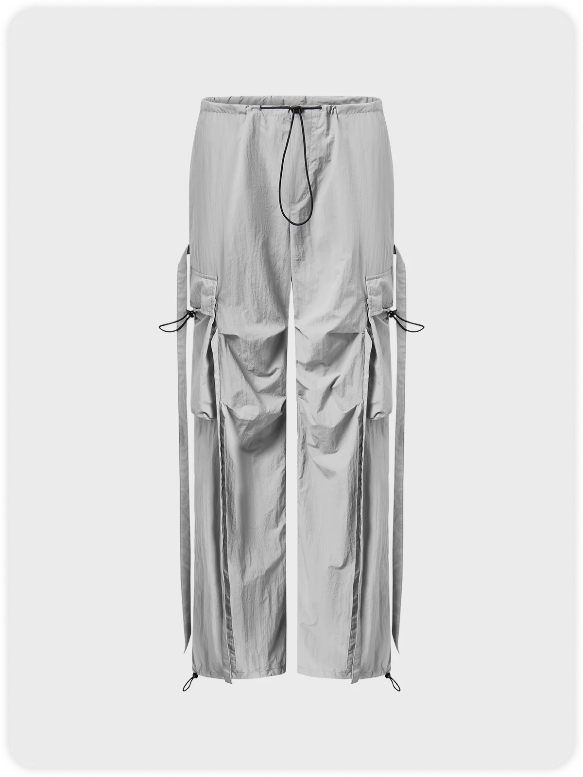 Removable Straps Pockets Plain Wide Leg Pants