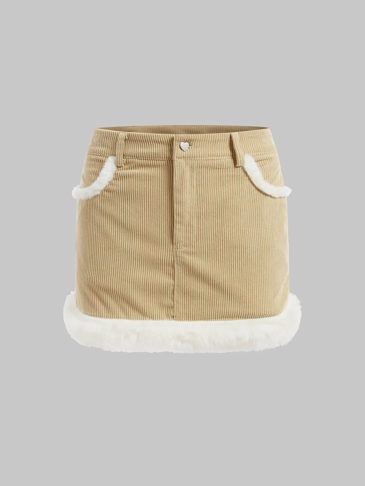 Raw Edge Plain Short Skirt