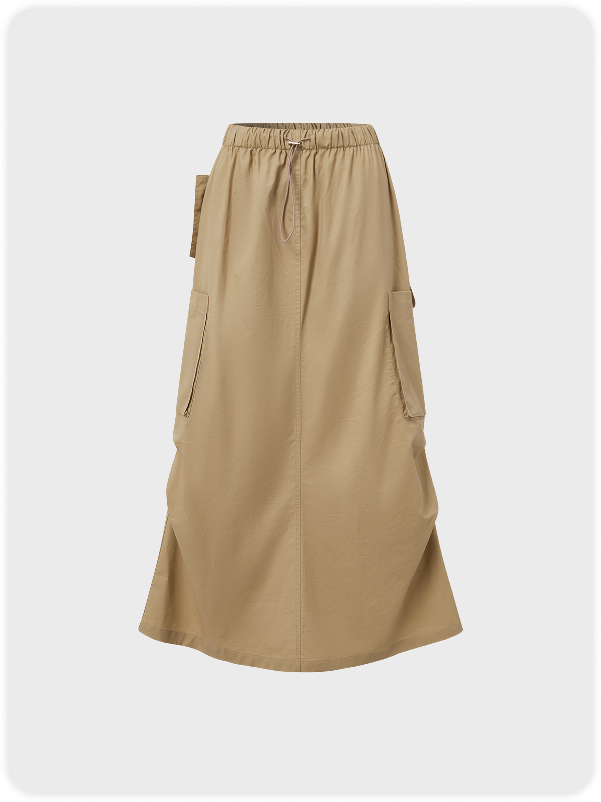 Street Khaki Pockets Bottom Skirt