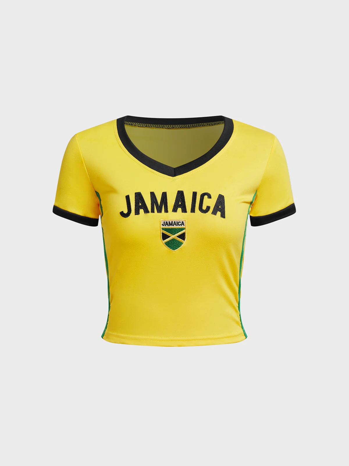 Jamaica Crew Neck Text Letters Short Sleeve T-Shirt