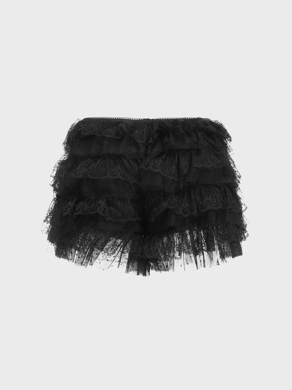 Lace Plain Culottes Shorts