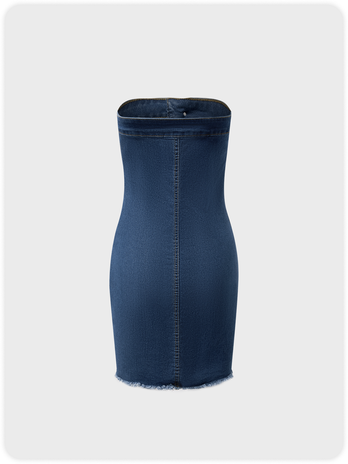 Street Blue Denim Tube dress Dress Mini Dress