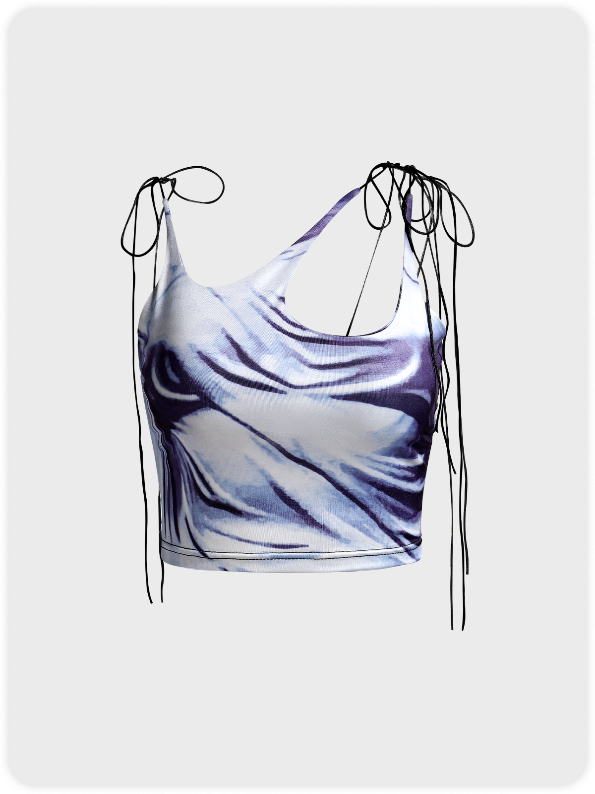 Y2k Blue Body print Asymmetrical design Top Tank Top & Cami