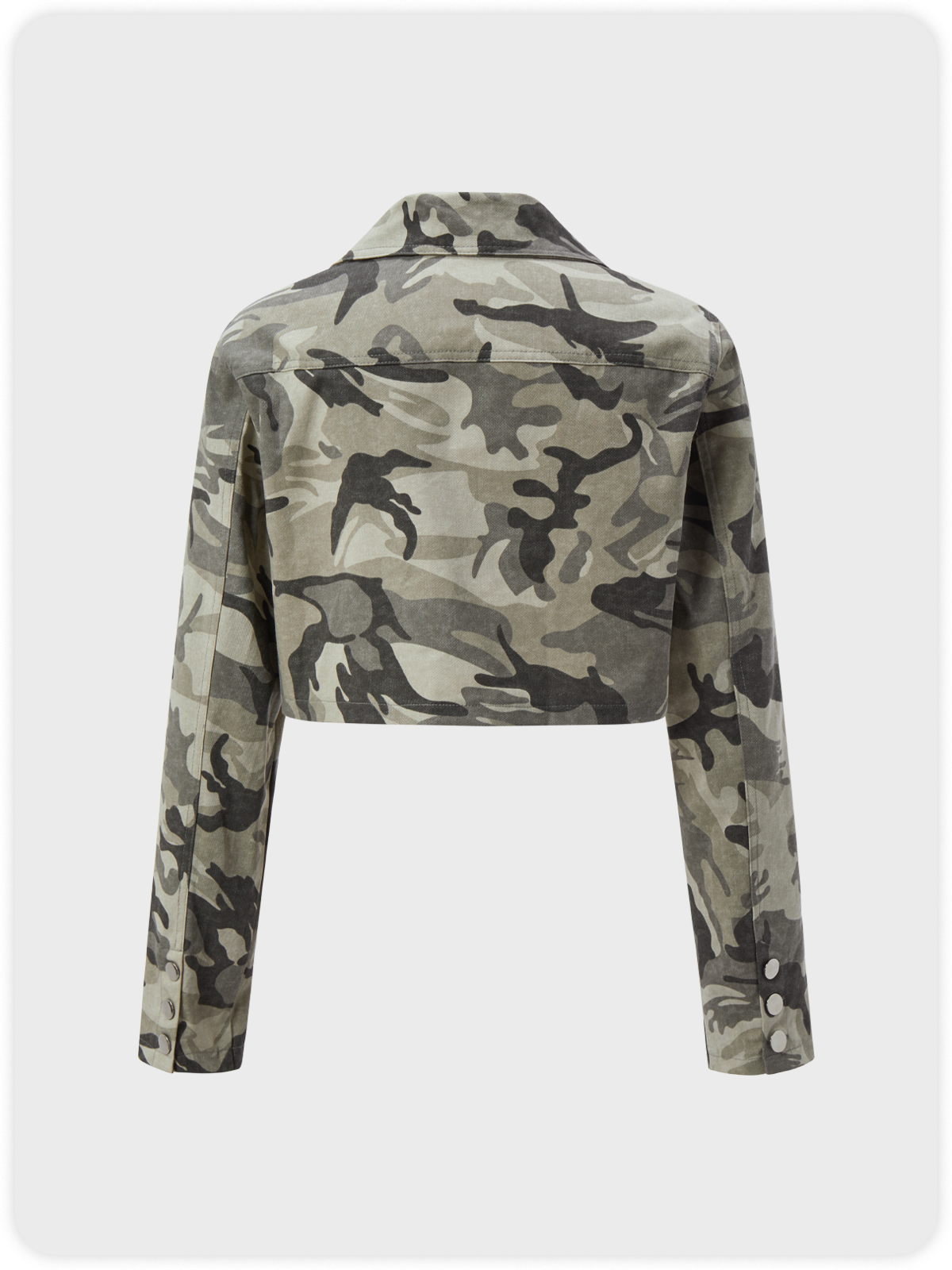 Street Gray Camo Button Top Outwear