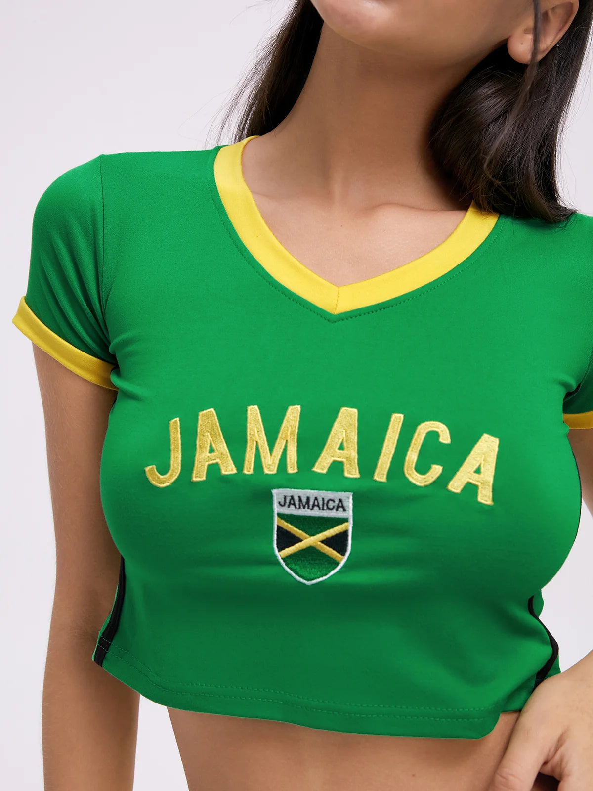 Jamaica Color block Basic Top T-Shirt