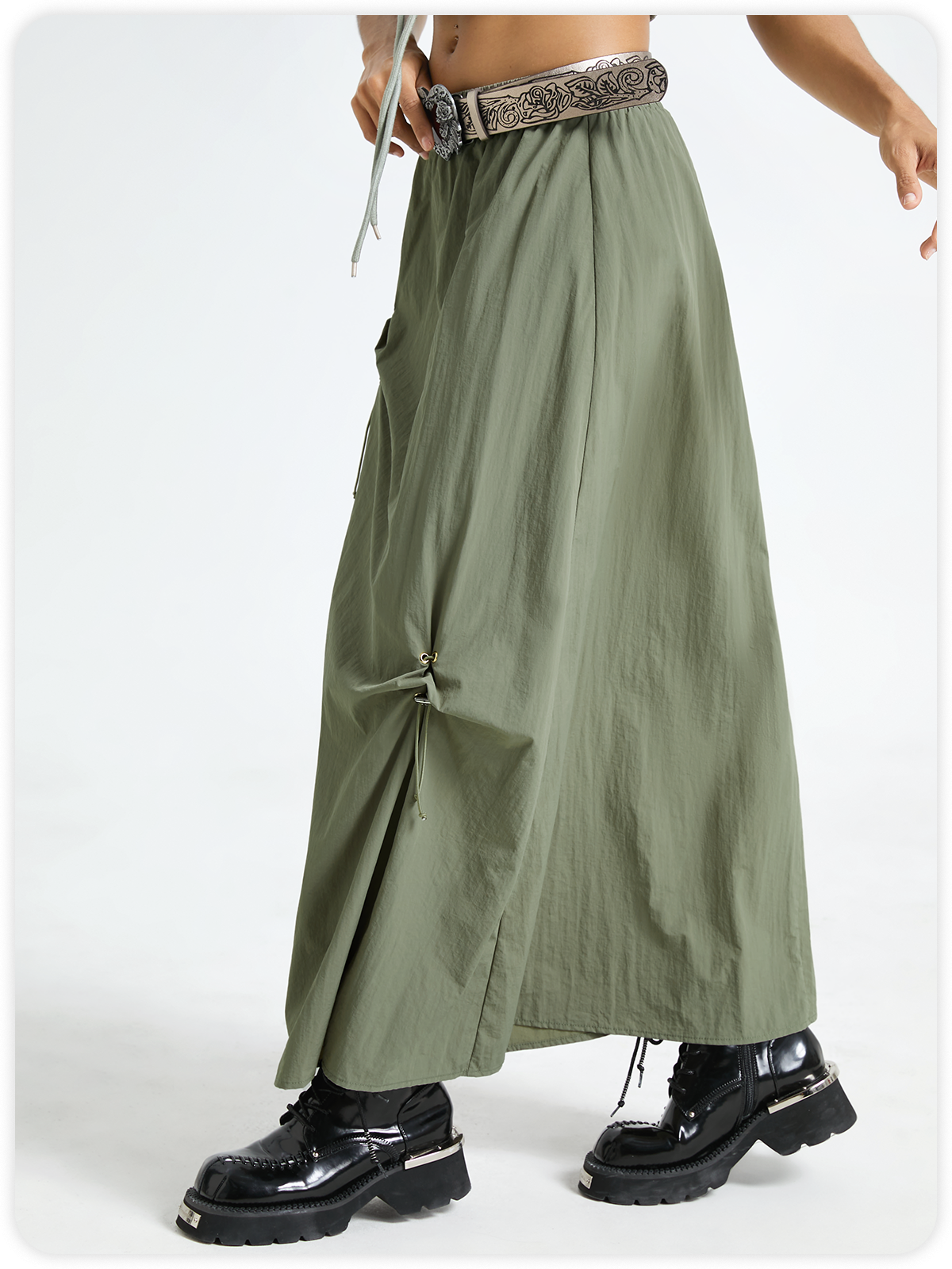 Plain Maxi Parachute Skirt