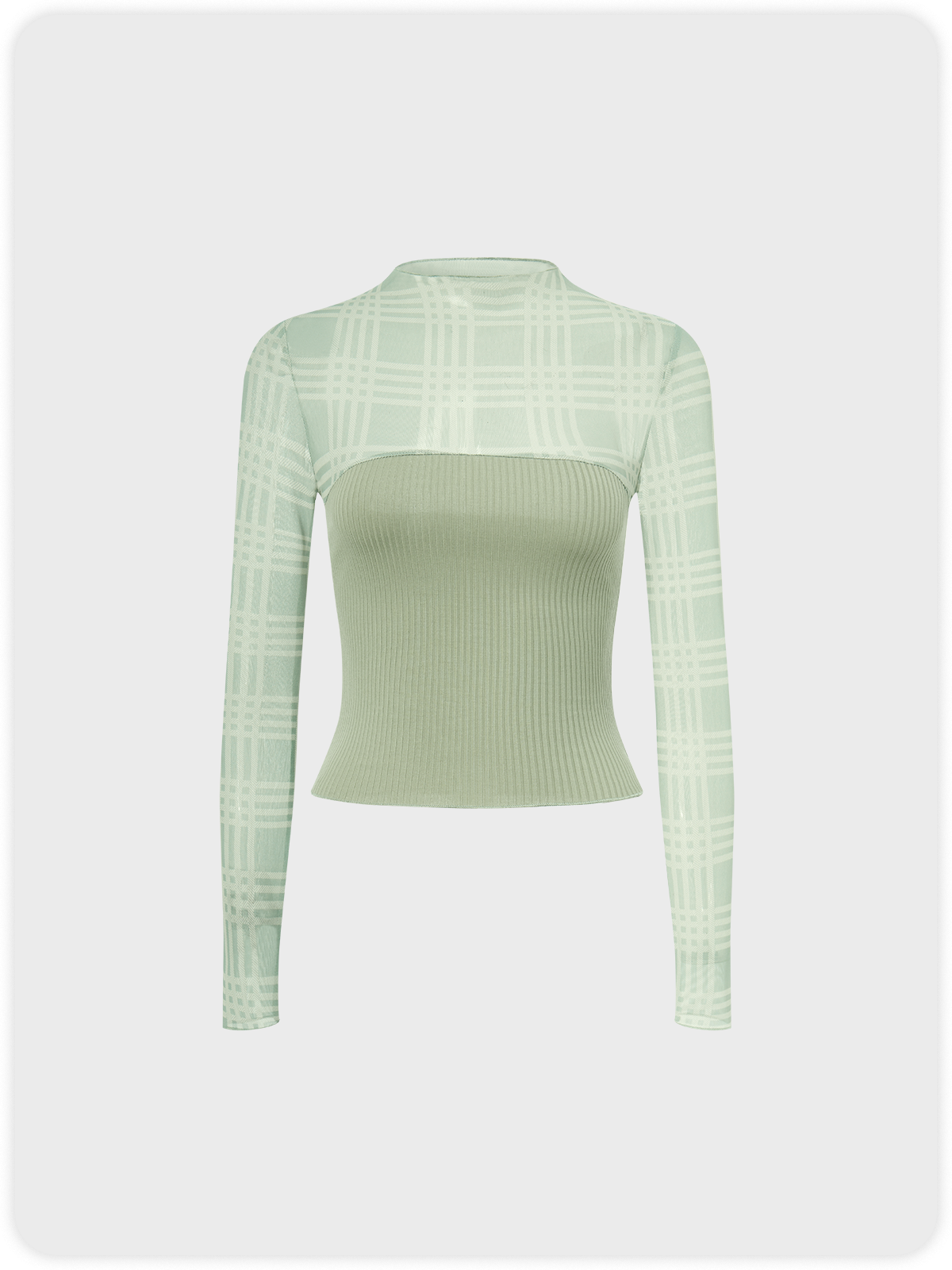 Y2K Green Patchwork Mesh Top T-Shirt