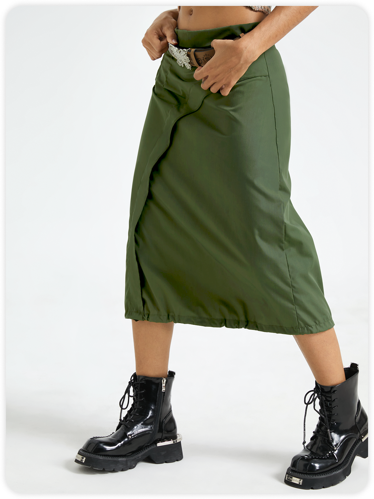 Cotton Plain Maxi Parachute Skirt