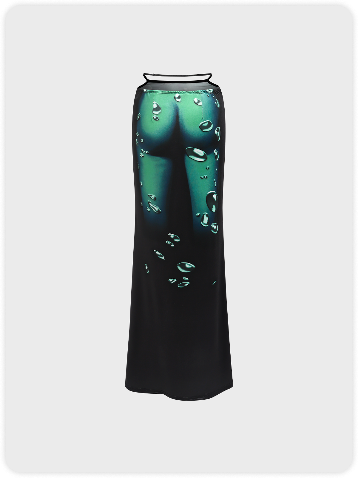 Edgy Green Body print Bottom Skirt