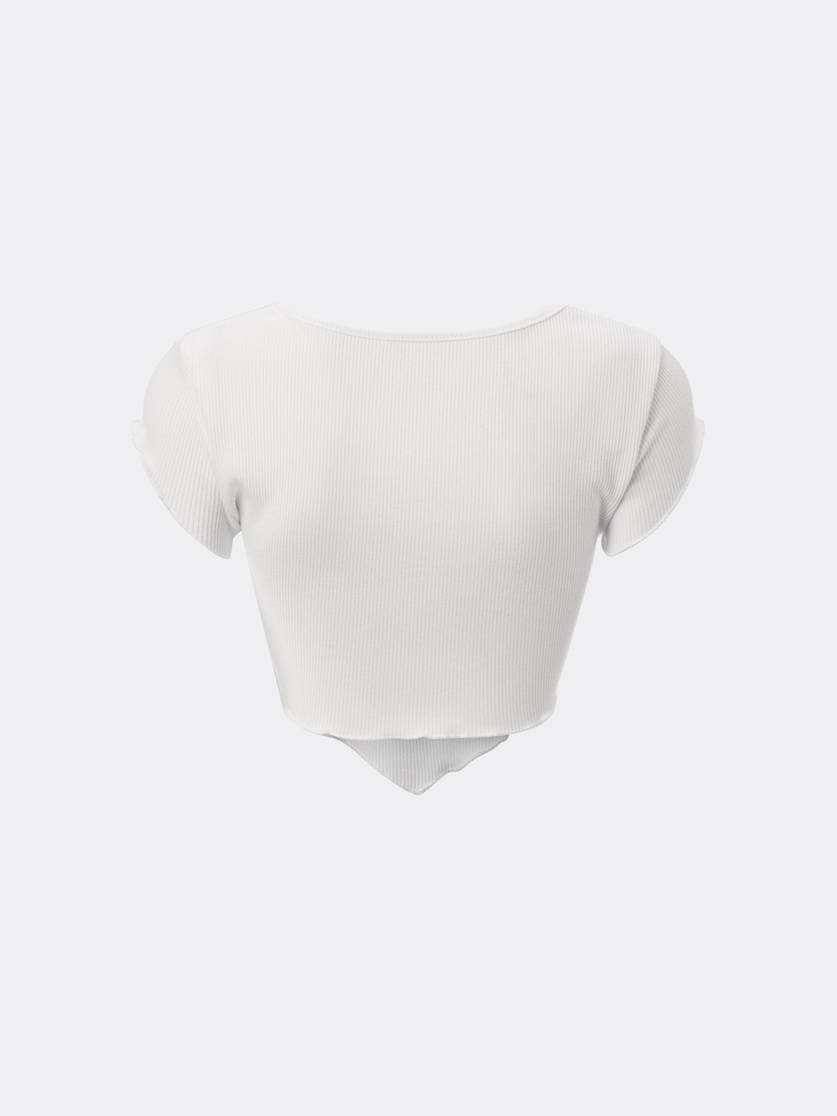 Y2K White Butterfly Square Neck Top T-Shirt