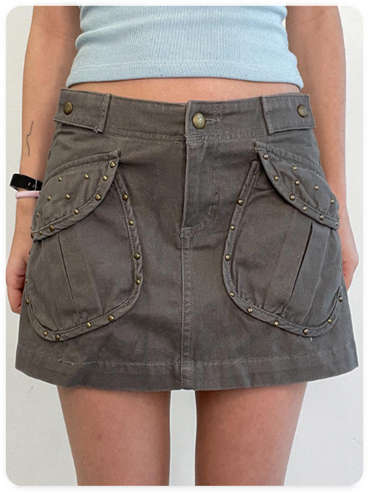 Street Gray Cargo Bottom Skirt