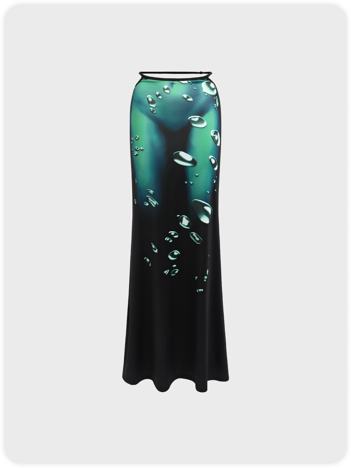 Edgy Green Body print Bottom Skirt