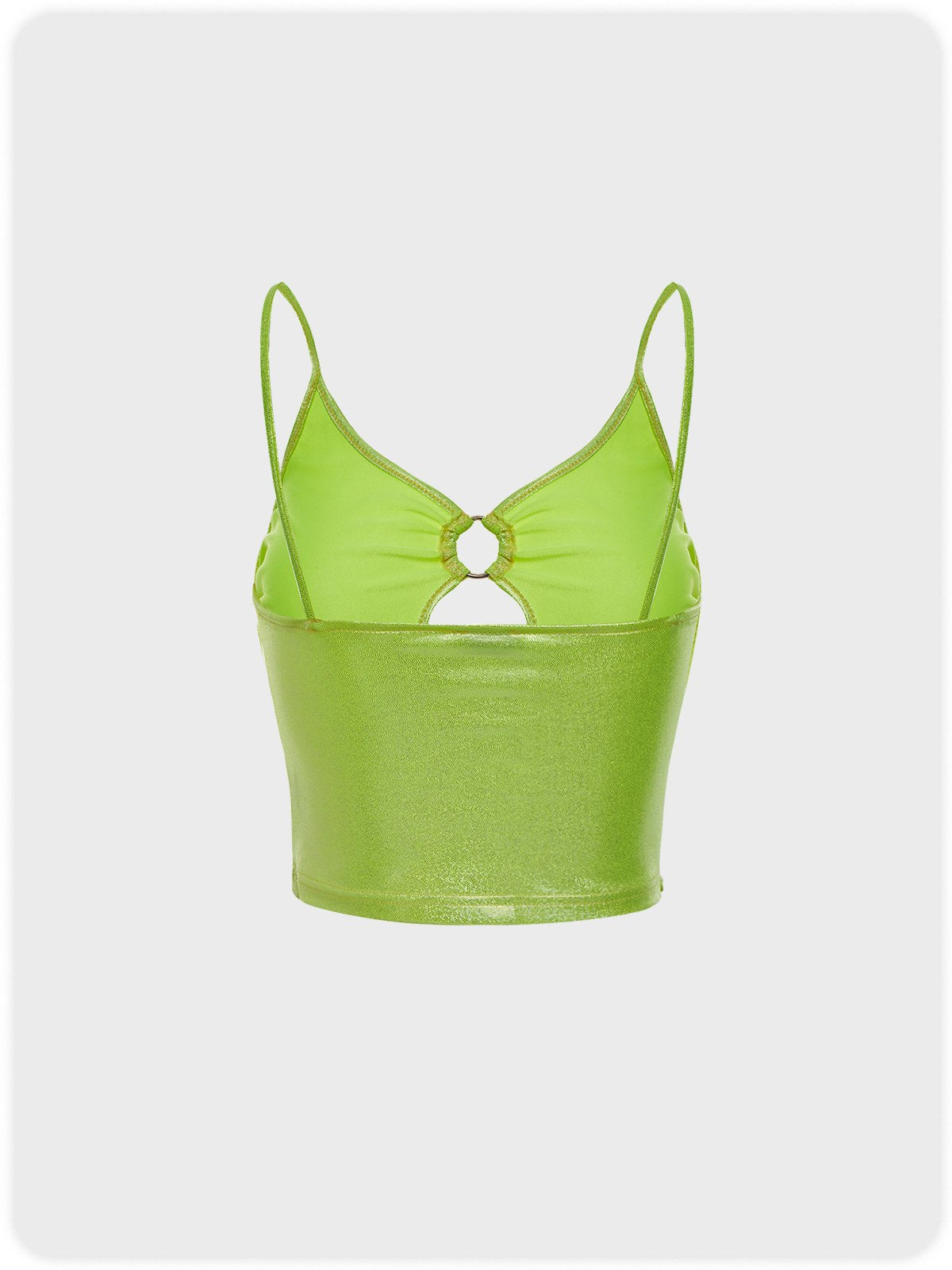 Y2K Green Spaghetti Strap Cut Out Top Tank Top & Cami